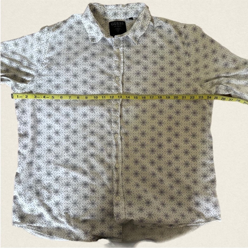 Guess Men's Long Sleeve Polka Dot Button Down Shirt. - Picture 3 of 9